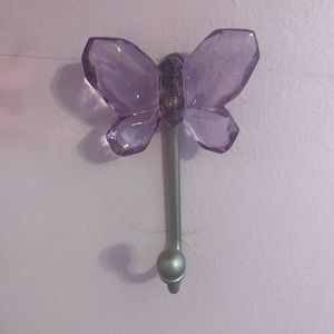 Crystal Butterfly Hook In Purple